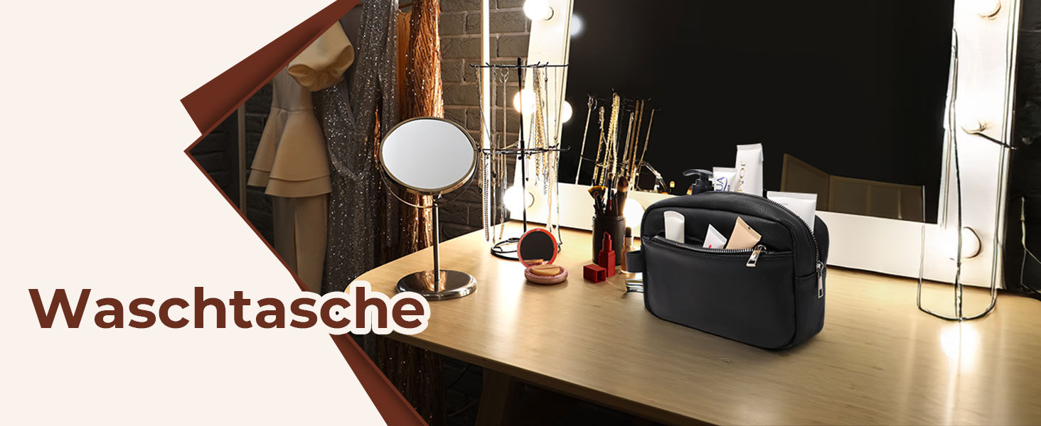 Чоловіча/Жіноча дорожня косметичка, валізка, сумка для туалетних аксесуарів 24x14x7 см (Чорний)