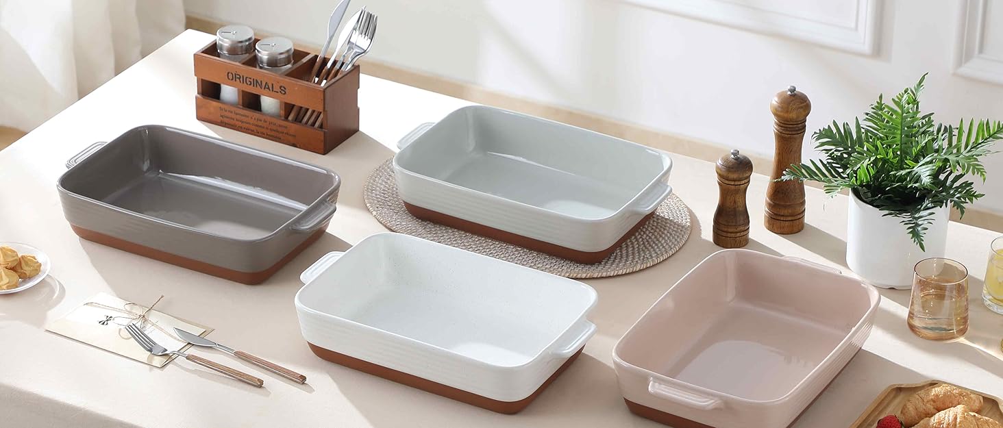 Форма для запікання MALACASA Serie TARA, 4.5L, кераміка, 35*23.8 см, для лазаньї та тірамісу