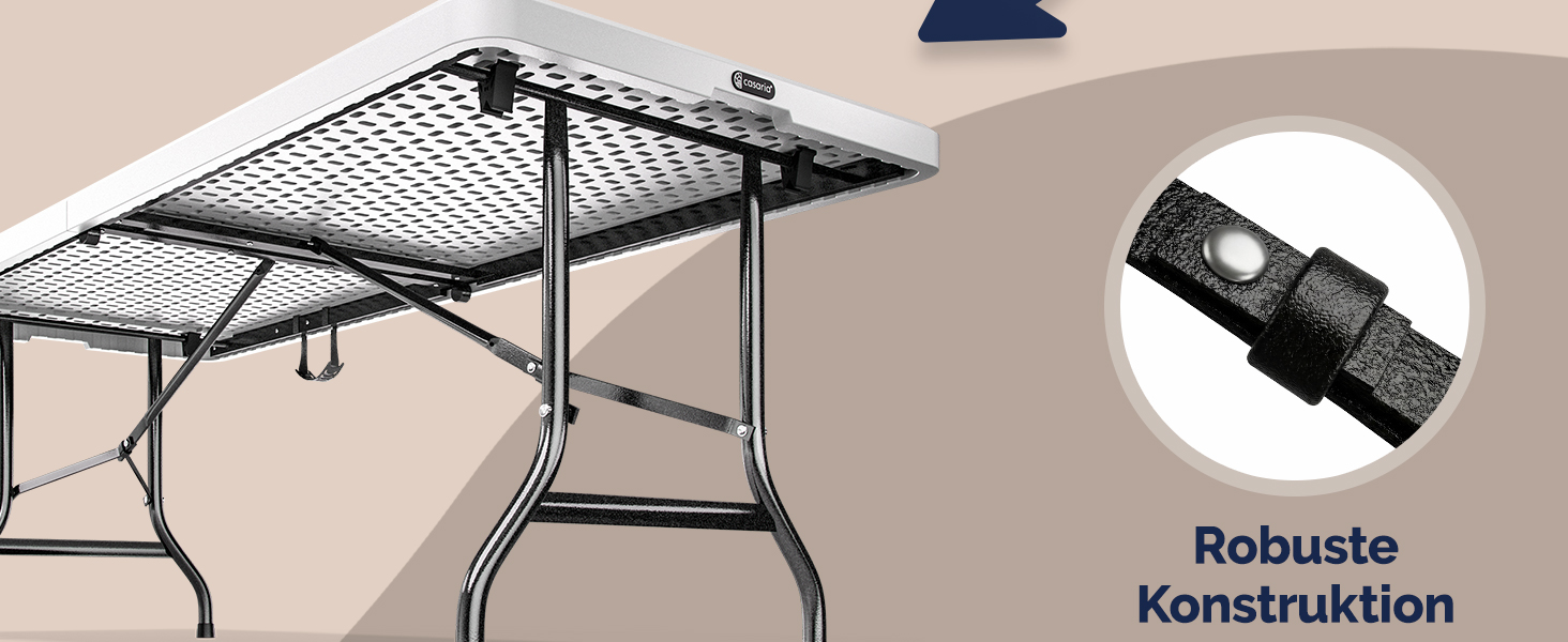 Садовий стіл Casaria® 183x76 см, складний, білий - для саду, тераси, кемпінгу