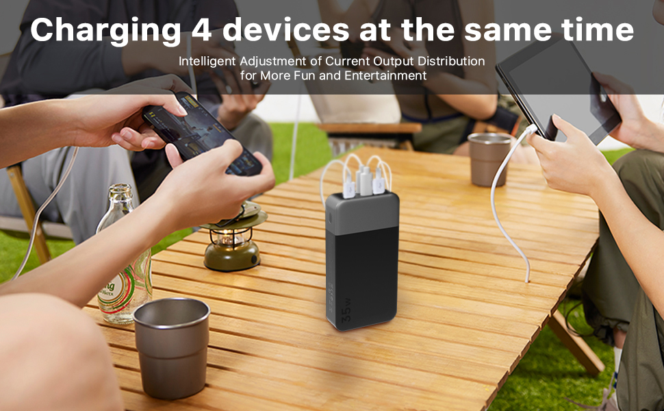 Power Bank Nobis 20000mAh з LED дисплеєм, 35W USB-C, 4 порти, для MacBook, iPhone 15, Samsung S23 (зелений)