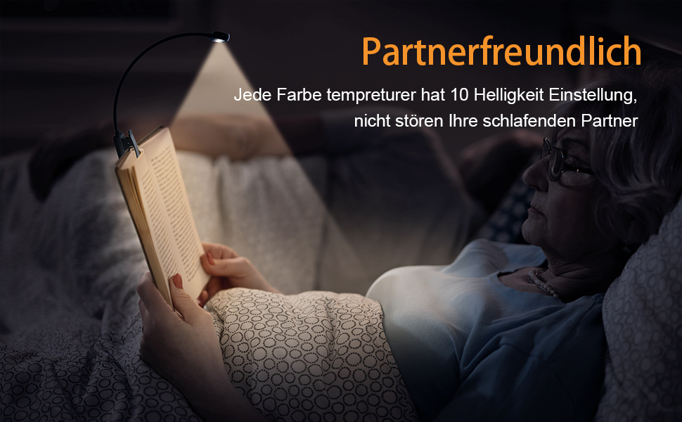 LED лампа для читання iFalarila з кріпленням на книгу, USB-C, 3 кольори, 10 рівнів яскравості, гнусий
