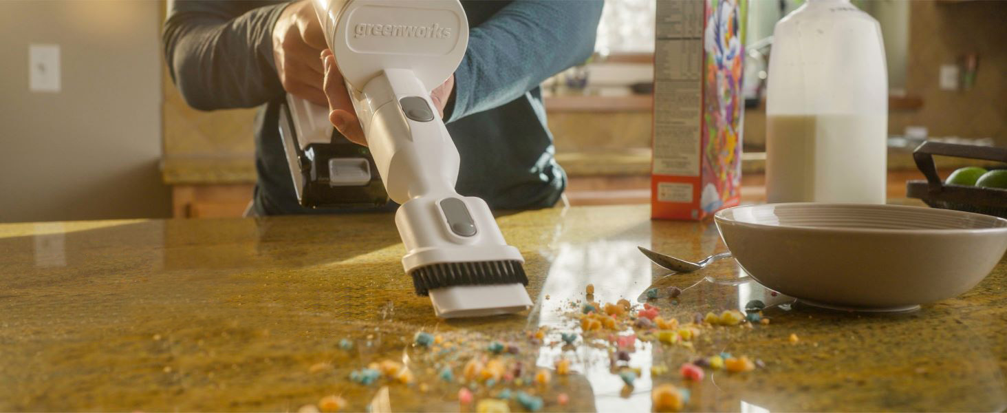 Акумуляторний пилосос Greenworks GD24SV 5-в-1 без акумулятора та зарядного пристрою, 500W, Hepa-фільтр, насадка для шерсті тварин, 3 режими потужності, 45 хвилин роботи