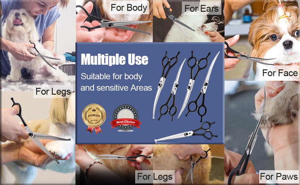 Ножиці для собак Dream Reach 6,5 дюйма, професійні, з нержавіючої сталі 440C, вигнуті, у подарунковій коробці