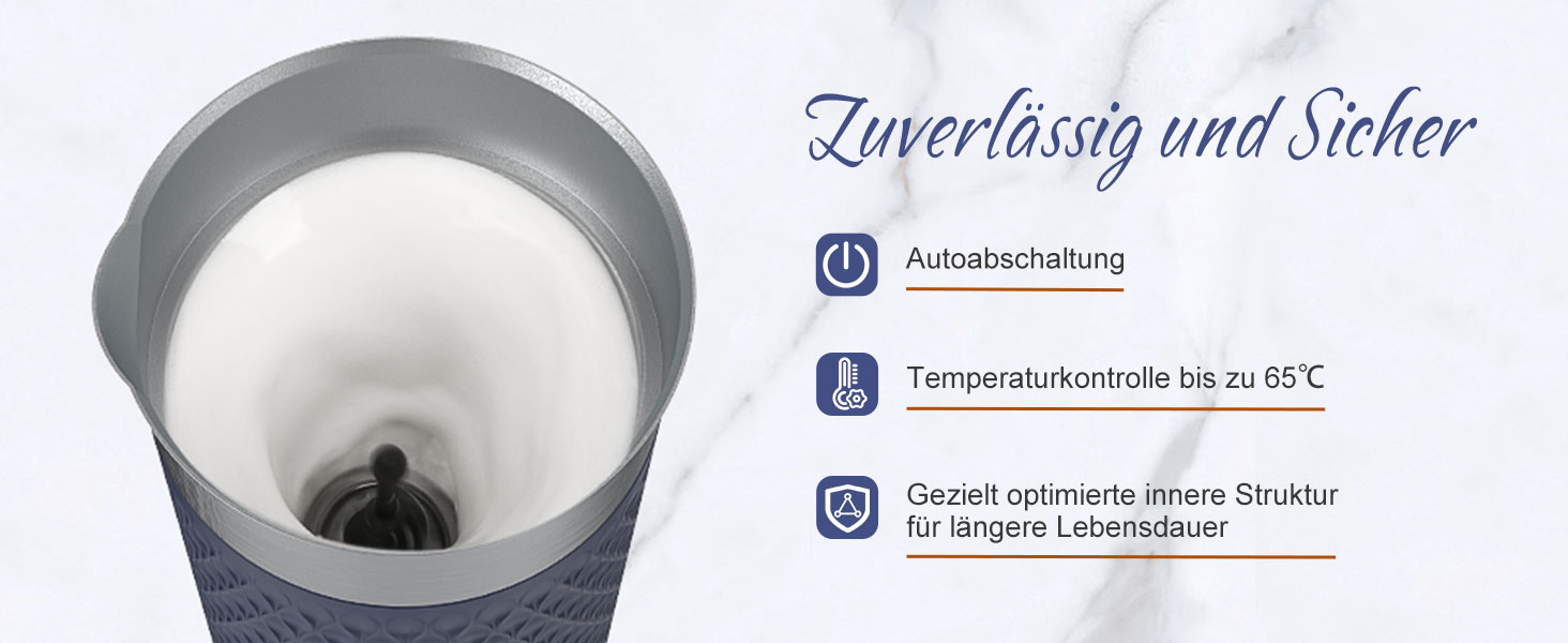 SIMPLETaste: Електричний спінювач молока 4-в-1, автоматичний спінювач та нагрівач молока для лате, капучино, макіато (блакитний)