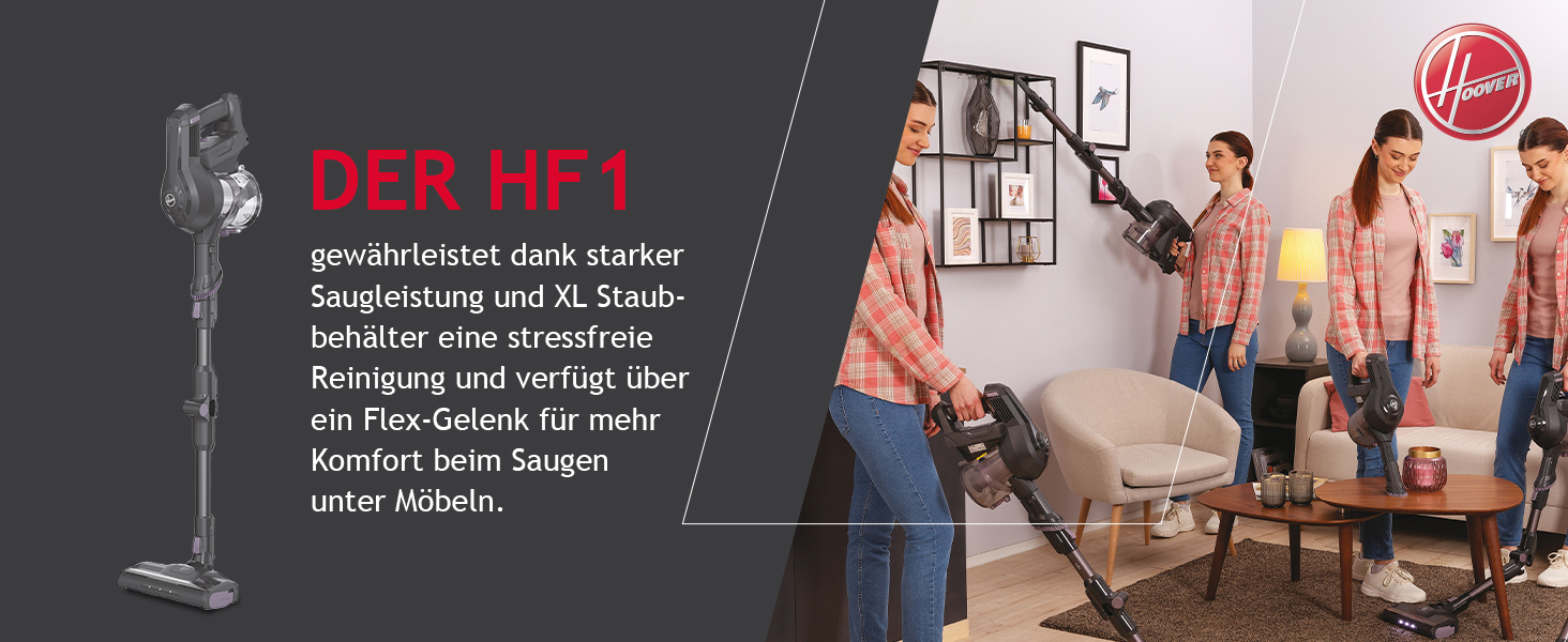 Бездротовий акумуляторний пилосос Hoover HF110H Flex: для площі до 120 м², LED-підсвічування, XL-контейнер, насадки для щілин та килимів