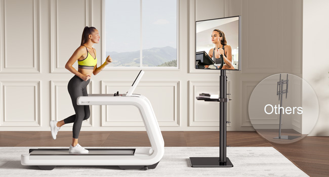 Adjustable Swivel TV Floor Stand for 27-65 inch Flat & Curved TVs - Universal White TV Stand (Supports up to 35kg)