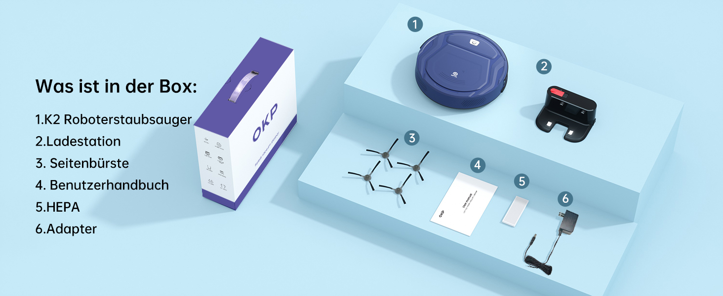 Робот-пилосос OKP з Wi-Fi, 2100Pa, суперантивний, керування через додаток/Alexa, 100 хв роботи, самозарядка, тихий, для шерсті тварин, підлоги, килима, Fiery Blade