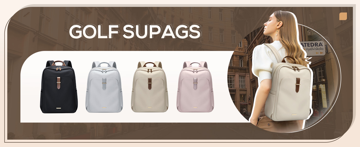 Рюкзак GOLF SUPAGS для ноутбука 14'' – міський бізнес-рюкзак для жінок і чоловіків, ручна поклажа, відділення для ноутбука, чорний