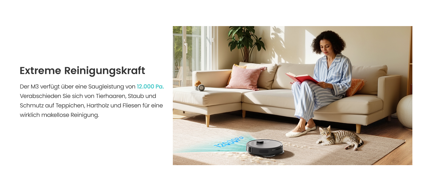 Робот-пилосос LEFANT M210P: потужність 2200Pa, Wi-Fi, Bluetooth, керування через додаток, 6 режимів, автоматична зарядка, для твердих підлог та шерсті тварин