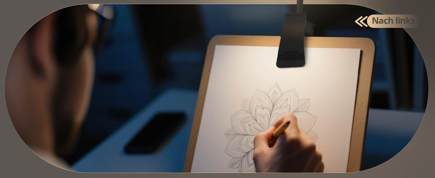 LED лампа для читання з кріпленням, 24 світлодіоди, регульована яскравість, 3 режими температури кольору, USB-C, гнучкий поворот на 360°, захист очей, для дорослих та дітей