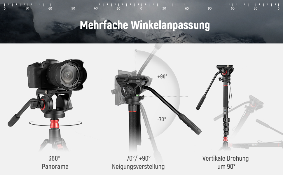 NEEWER 71.6' професійний монопод для камери з вуглецевого волокна, для DJI RS, Manfrotto, максимальне навантаження 6 кг, TP71 (GM76)