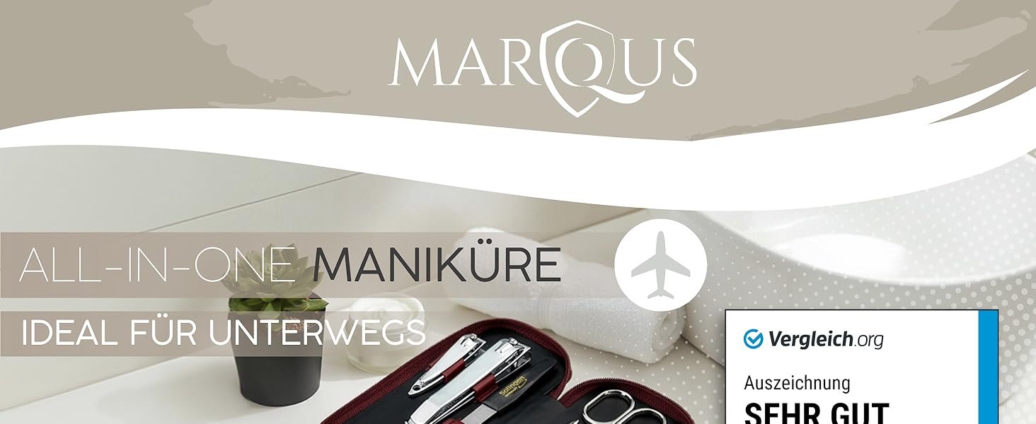 Набір для манікюру marQus Solingen з екошкіри 7 предметів - якісний сталевий набір для жінок та чоловіків