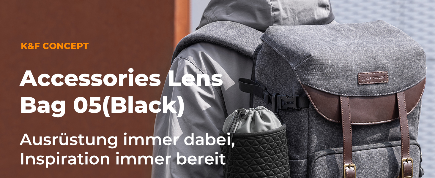 Чохол для об'єктива K&F Concept: 4 розміри, для Canon, Nikon, Sony, Fuji, Sigma, з шнурком