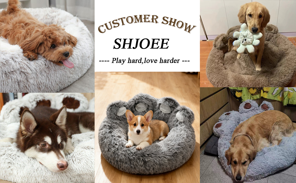 М'яке ліжко для собак та котів у вигляді ведмежих лапок, діаметр 50 см, теплий затишний сон для маленьких та середніх собак/котів/кроликів, легко миється