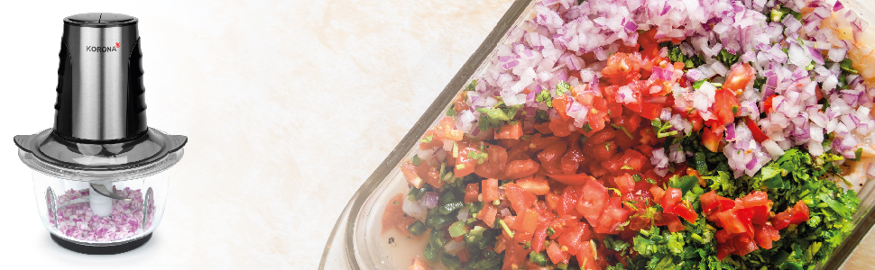 Подрібнювач Korona 25005 | З нержавіючої сталі та скляний контейнер | 2 режими | 4 леза з нержавіючої сталі | Для криши льоду