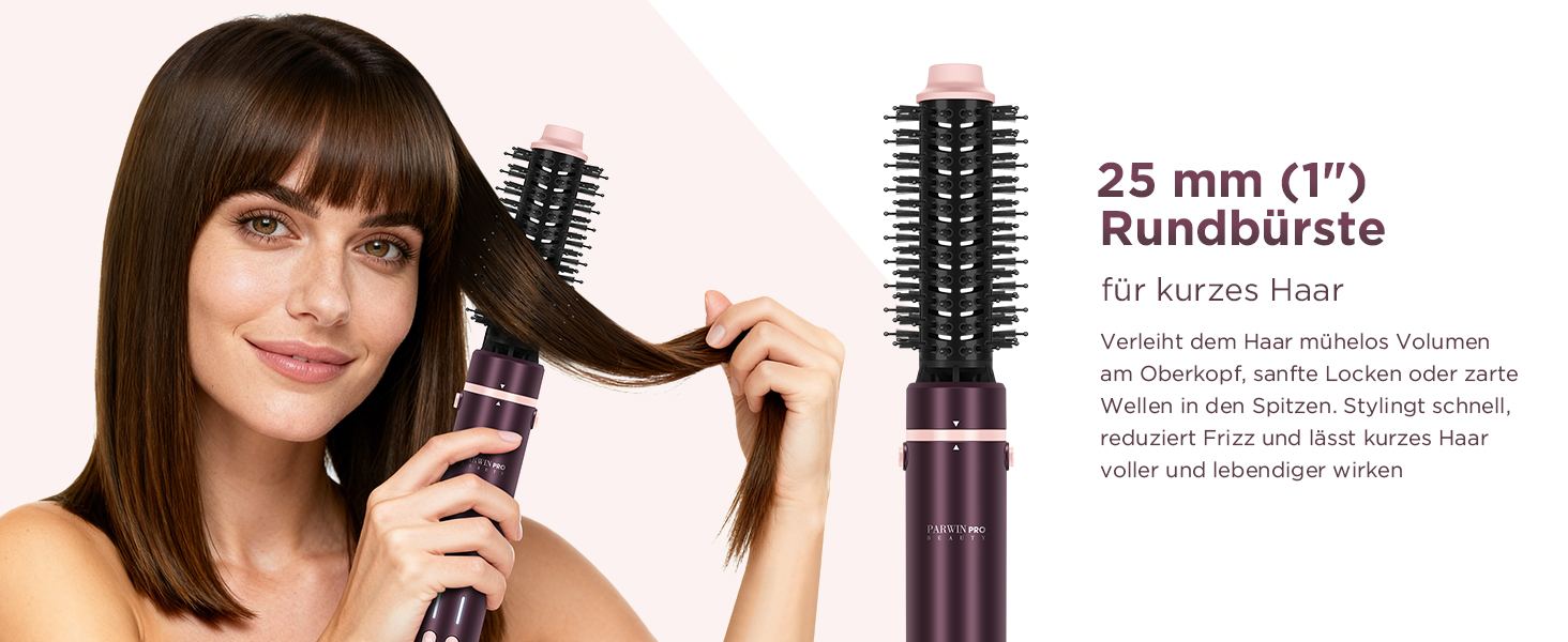 PARWIN PRO BEAUTY MaxAIR 2.0 Multi-Styler Set: 7-в-1 Фен, Плойка, Випрямляч, Щітка для об'єму, 110000 об/хв, Автоматична намотка, Подвійна напруга, Jasper Plum