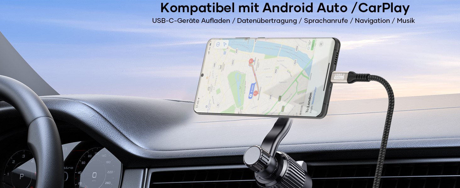 Кабель USB-A на USB-C 0.5м, 10 Гбіт/с, 60W, 3A, для iPhone 16/15/Pro Max, Samsung Galaxy S24/S23/S22/S21, iPad Pro, SSD та інших пристроїв