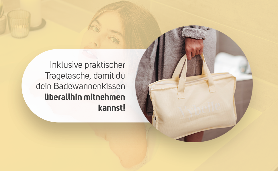 Vybelle Подушка для ванни з дихаючої 4D Air Mesh, ергономічна, для підтримки шиї та спини, з сумкою, розроблена в Німеччині