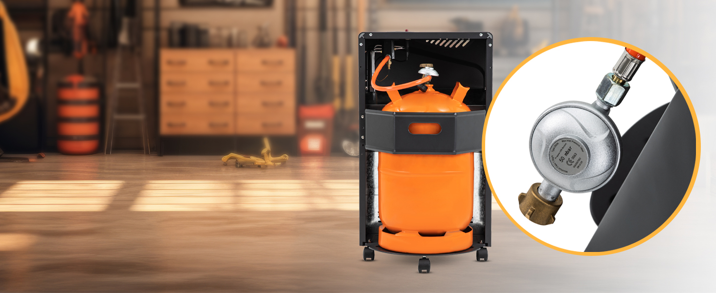 Газовий обігрівач Heidenfeld Inferno GH100 | 3 роки гарантії, 4200 Вт, для приміщень, газ до 15 кг,(Газовий балон не входить у комплект)