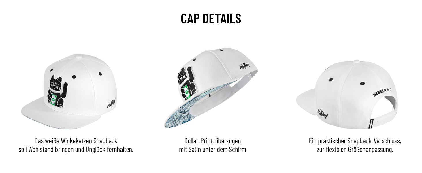 Кепка Nebelkind Snapback для чоловіків та жінок, універсальний розмір, регульована, unisex, якісна бейсболка в стилі streetwear, ретро білий колір