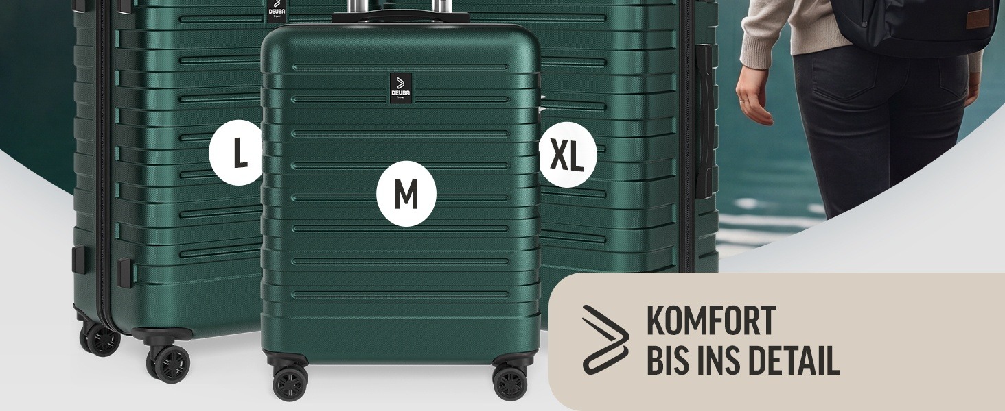 Набір дорожніх валіз Deuba TRAVEL з жорстким корпусом, 3 предмети, темно-зелений