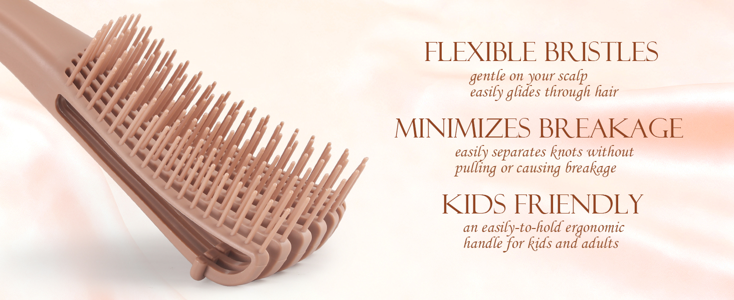 Щітка для волосся з пляшкою спрею 200 мл, розпушувач для натурального волосся, для афрокудрявого волосся 3a-4c, для кучерявого, хвилястого та локонованого волосся, набір з 3 шт. щітки для начісування, щітка з подвійною стороною (терракотова)