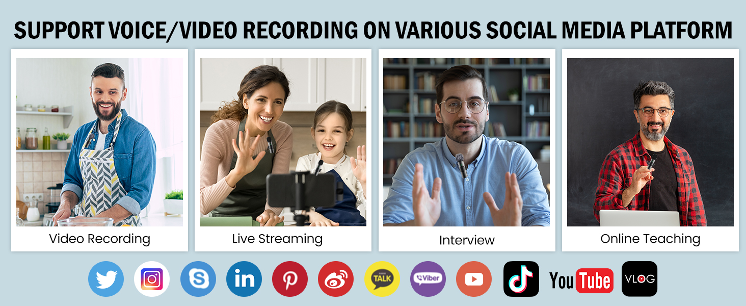 Бездротове петличне мікрофон з 4 режимами запису для Android, iPhone, PC – Mini-мікрофон для відео, Vlog, TikTok, YouTube, стрімінгу та інтерв'ю (K5 Type-C)