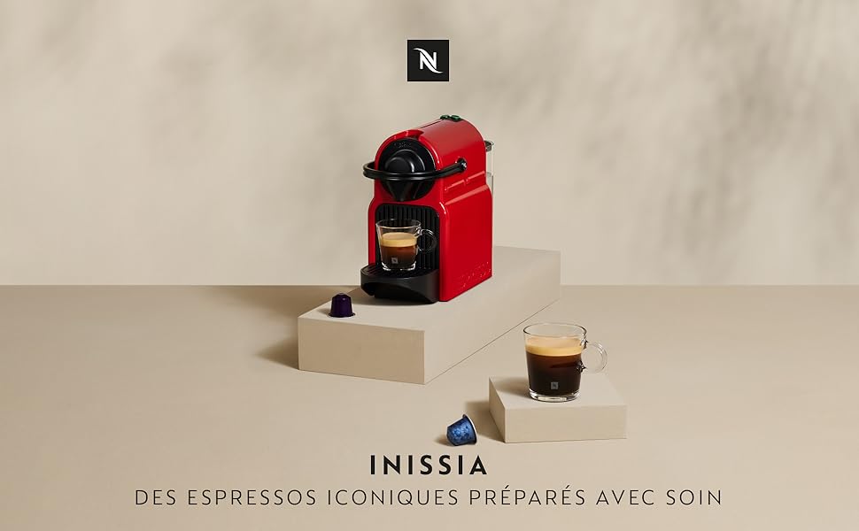 Кавомашина Nespresso Inissia від Krups, червона, для кавових капсул YY5506FD