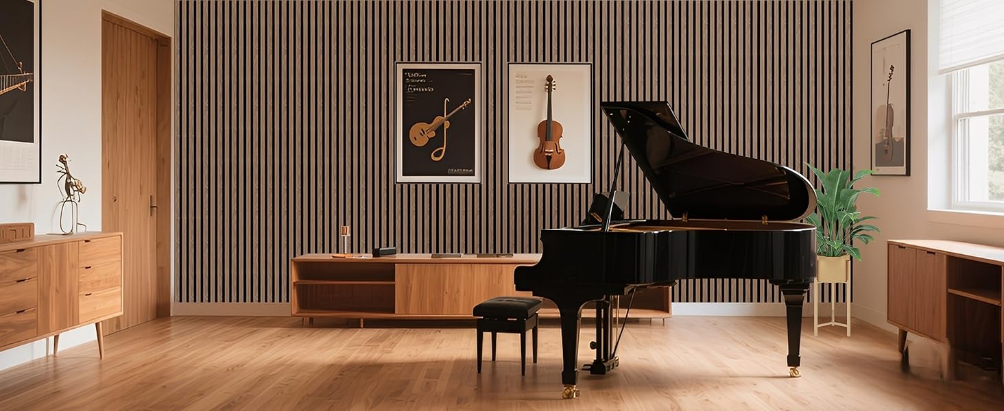 Акустичні 3D-панелі з дерева AKK-PANE (60x60 см, 4 шт, 1.44м²) для стін у вітальню, офіс та кухню, звукопоглинаючі еко-панелі, колір: копчений дуб 5#