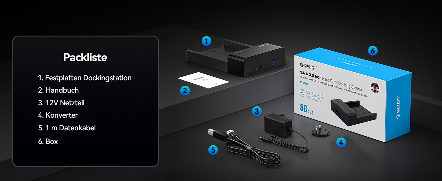 Зовнішня док-станція ORICO USB 3.0 SATA для HDD/SSD 2.5