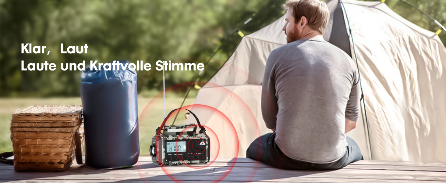 Радіо Kurbelradio на сонячній батареї та з ручкою, 12000mAh, AM/FM/SW, USB-зарядка, SOS-сигнал, для кемпінгу та надзвичайних ситуацій, зелений (сірий камуфляж)