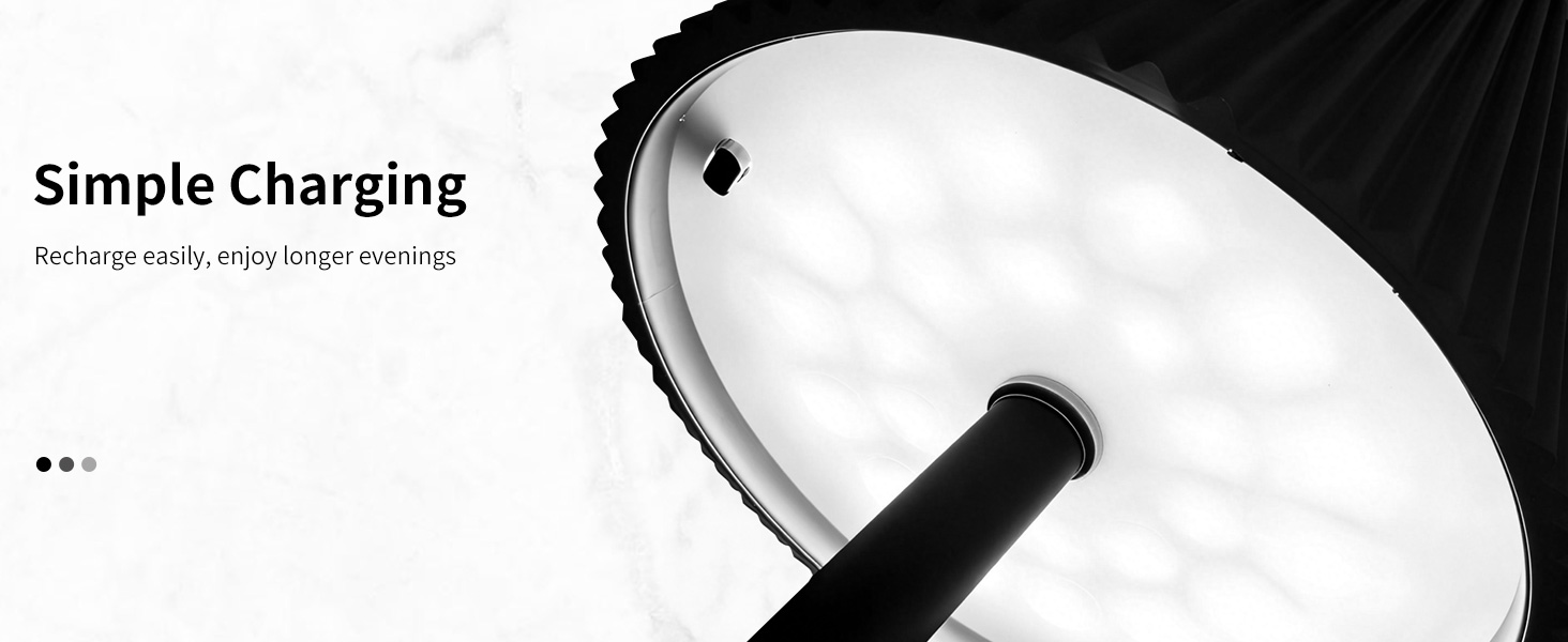 Світлодіодна настільна лампа бездротова LED для вулиці та дому, димована, з акумулятором 5200mAh, водонепроникна IP54, чорна