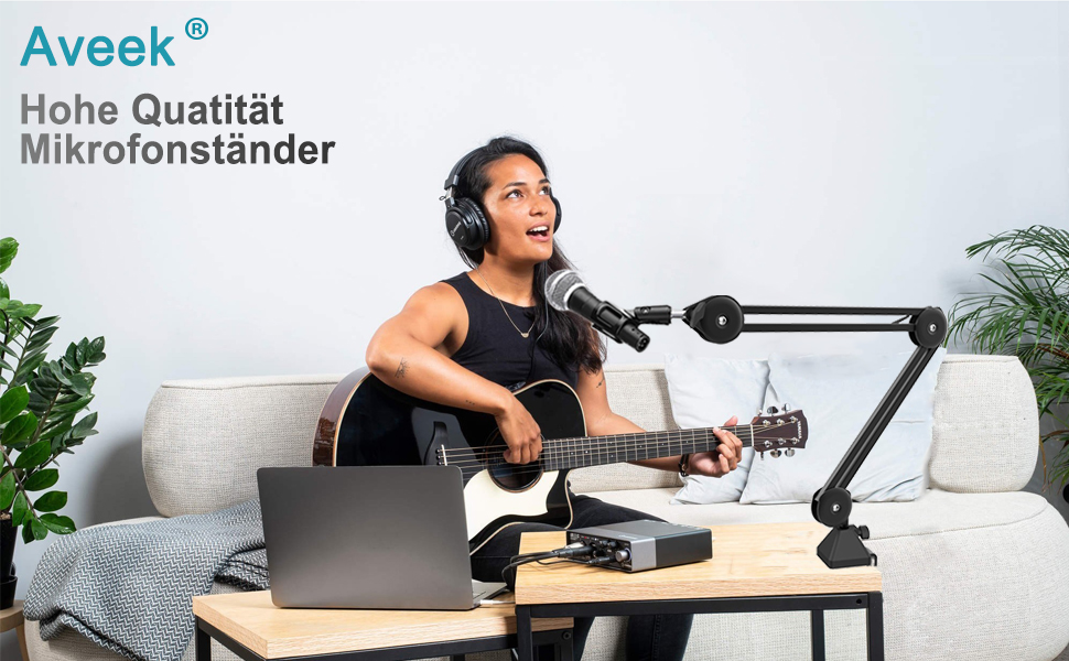 Кріплення для мікрофона на подовжувачі, регульоване, чорне. Сумісне з Blue Yeti, HyperX QuadCast. З адаптером 3/8' - 5/8'.