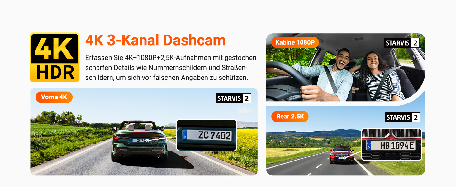 Відеореєстратор VANTRUE N4 Pro S 4K STARVIS з GPS, 3 канали (4K+1080P+1440P), WiFi 5GHz, паркувальний режим 24/7, голосове керування, IR нічне бачення, LTE (опціонально)