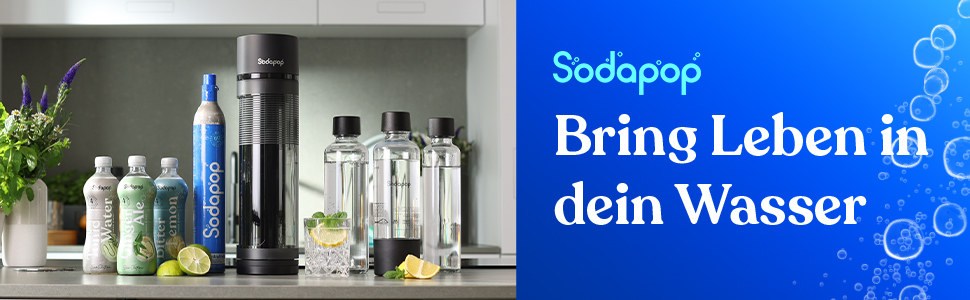 Sodapop Wassersprudler Logan: Набір для газування води з CO₂ балончиком та 3 скляними пляшками, матовий чорний, 42,6 см