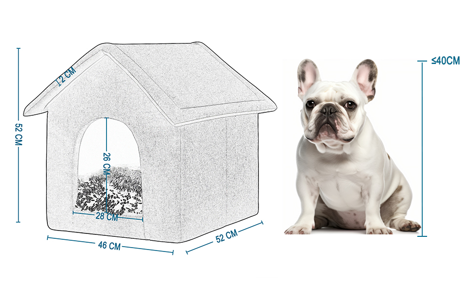 Будка для собак та котів EUGAD з плюшевою подушкою, 45x40x45 см, сіра