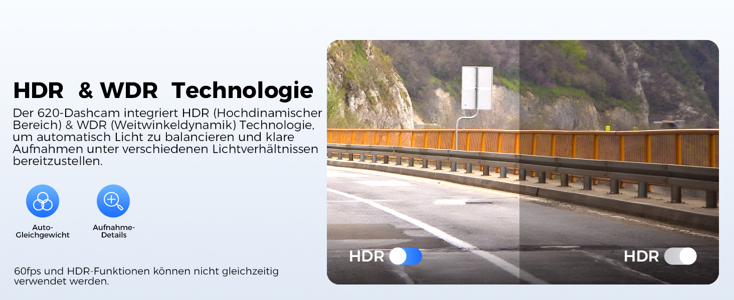 Відеореєстратор для авто Dashcam Auto Vorne Hinten 4K + 1080P з двома камерами, IPS-екран 2.4', SD 64GB, запис голосом, паркувальний режим, покращена нічна зйомка, WDR