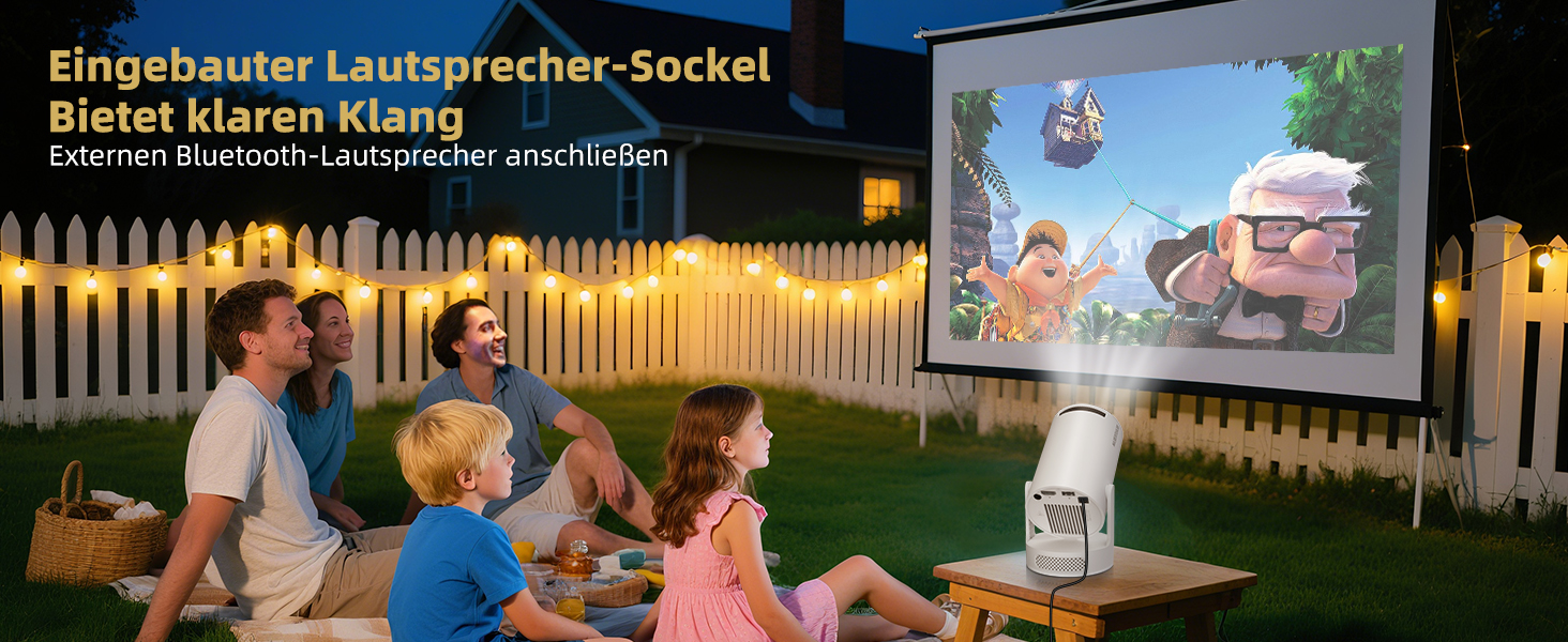 Beautiebeam Beamer: Міні проектор 4K з підтримкою 1080P, Android 11, Bluetooth 5.0, Wi-Fi 6, Автоматична корекція трапеції, для дому та на відкритому повітрі