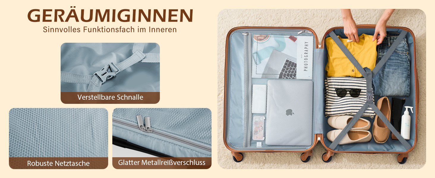 Валіза COOLIFE з жорстким корпусом, тріскачка, валіза для подорожей з TSA-замком та 4 колесами (Зелений, Набір валіз)