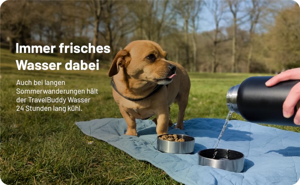 Водяна пляшка для собак TravelBuddy 3-в-1 з мискою та сумкою для перенесення - витоки неможливі, портативна | Поїлка для цуценят та домашніх тварин | Водяні пляшки для собак для подорожей та прогулянок