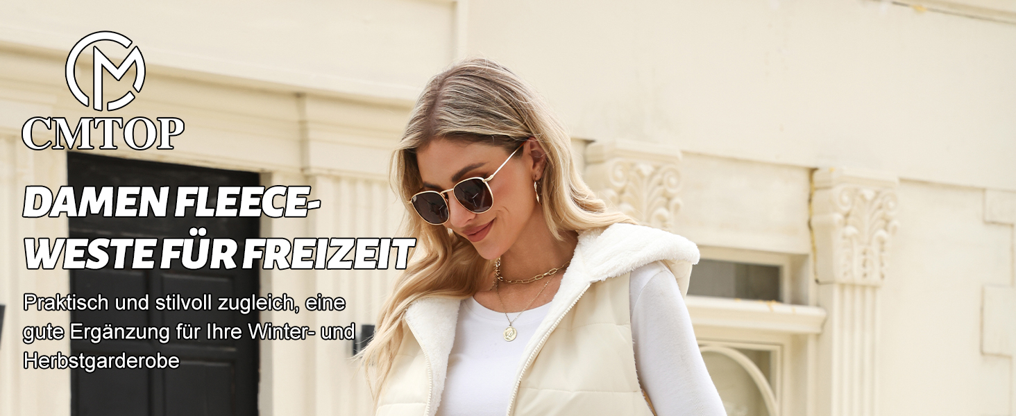 Жіноча флісова жилетка CMTOP з капюшоном. Тепла, легка, безрукавна куртка на блискавці. Ідеальна для осені та зими. З кишенями, чорного кольору, розмір M