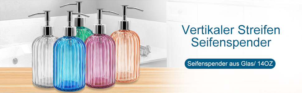 Набір з 2 скляних дозаторів для мила з помпою, 400 мл, для мила, шампуню, лосьйону, багаторазові, для кухні, ванної, пральні (темно-сірий)