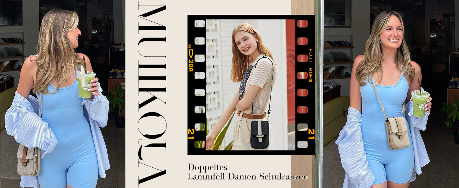 Сумка-органайзер на шию MUIIKOLA з RFID-захистом для телефону, велика місткість, екошкіра, чорно-коричнева