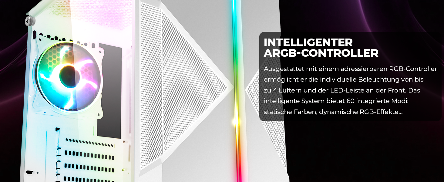 Корпус для ПК Spirit of Gamer Clone III Білий RGB | ATX/mATX/ITX | з темперованим склом | 2 вентилятори 120 мм (1 ARGB)