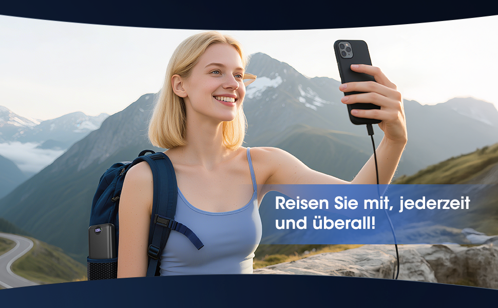 Power Bank 50000mAh з LED дисплеєм: Швидка зарядка 22.5W, USB-C, 3 виходи та 2 входи (Чорний)