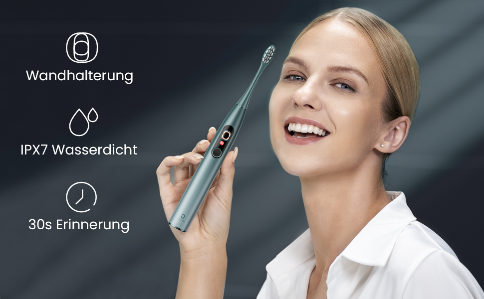 Oclean X Series Pro Electric Toothbrush Gift Set - Sonic Toothbrush with Display, 3 Modes & 32 Intensities, 6 Brush Heads & Travel Case