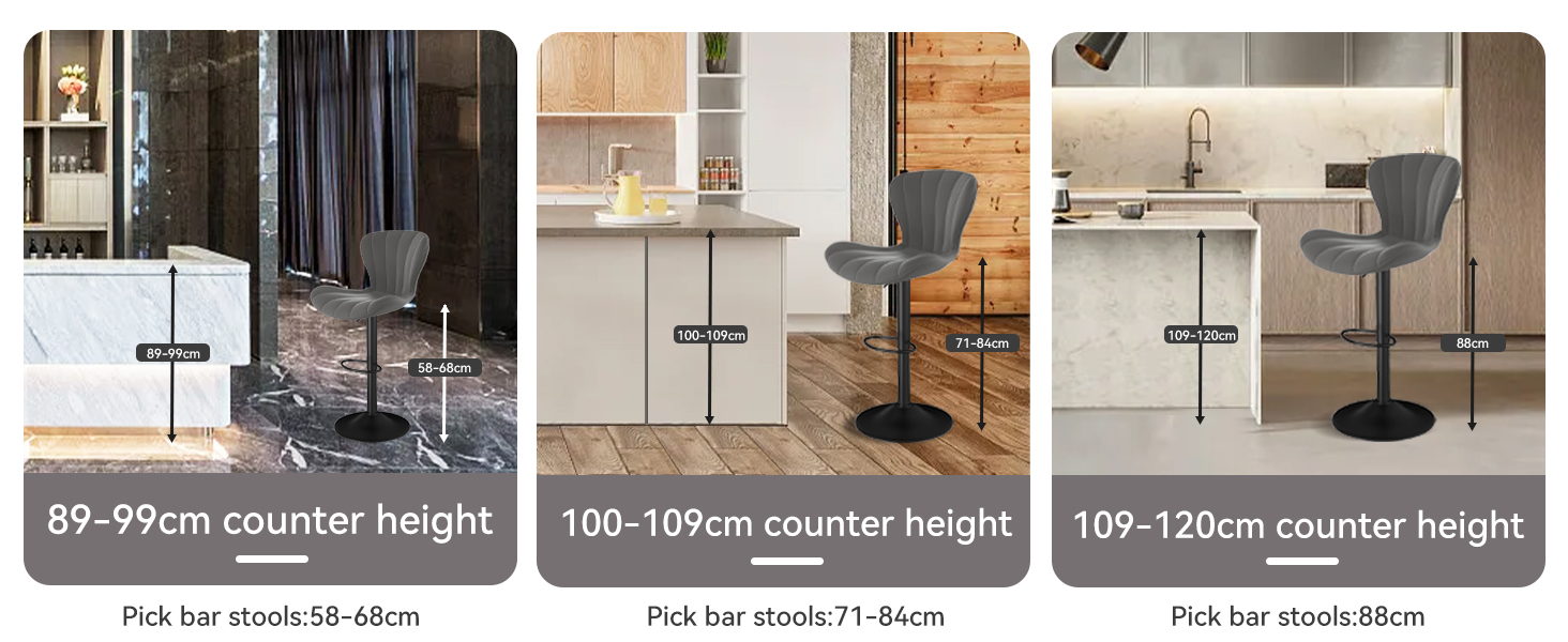 Барні стільці Hawthyhome 2 шт. Регульована висота, 360° обертання, з підлокітником, для кухні/вітальні/бару/їдальні, PU-шкіра, сірий (2 шт.)