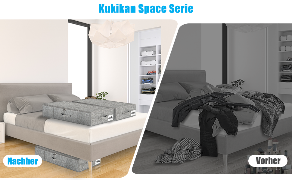 Коробки для зберігання під ліжко з кришкою, 2 шт., сірі, 76x38x17 см. Складані контейнери для одягу, ковдр та постільної білизни. Організація простору в шафі.