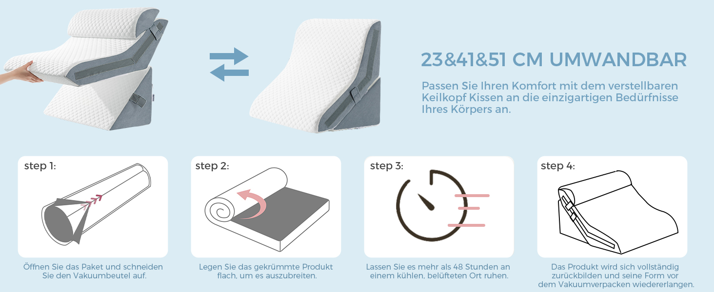 Ортопедичний набір подушок-валиків 3-в-1 для підтримки ніг, колін, профілактики апное та болю в спині. З піною з пам'яті.