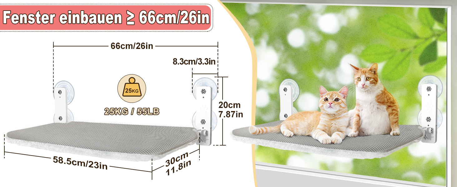 Кішка лежанка на вікно GUUSII HOME - гамак для котів, сіра, L (до 25 кг)